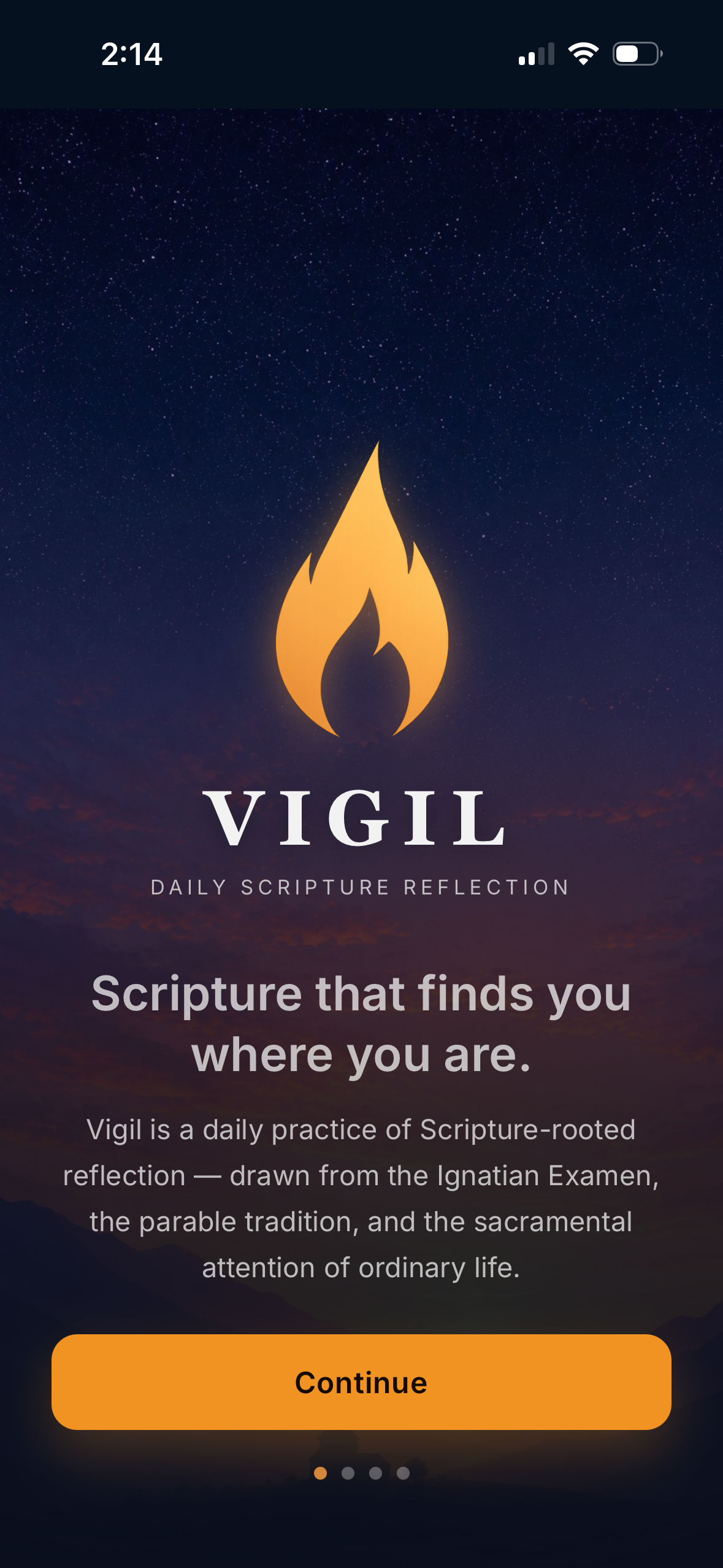 Vigil splash screen